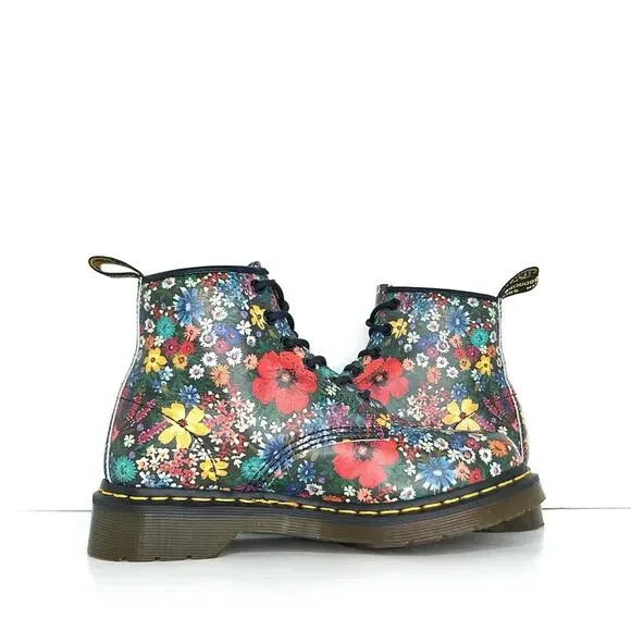 Dr Martens 101 Wanderlust Floral Leather Lace Up Ankle Boots Women’s 7 Shoes - Picture 5 of 13